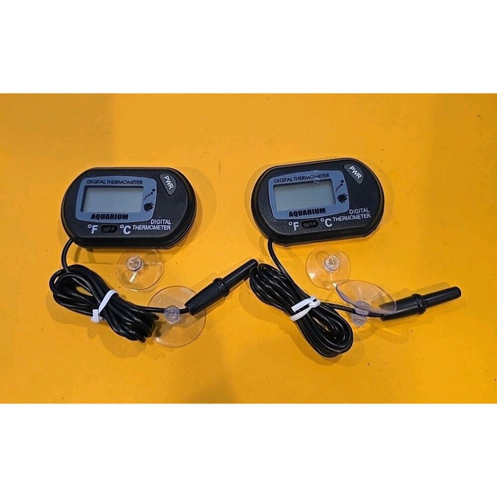 2 Pack Aquarium Thermometer Digital Reptile Fish Tank Water Temperature 2pcs